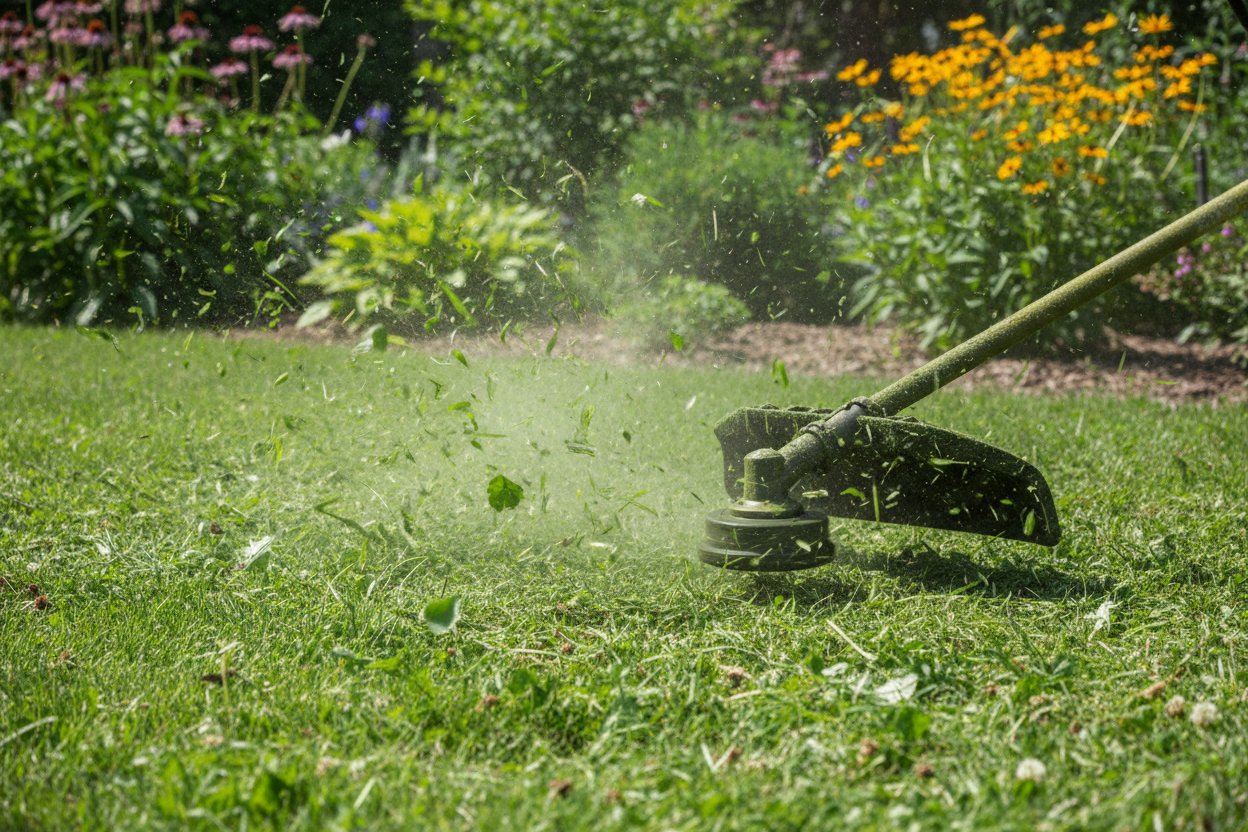 weedeating no people